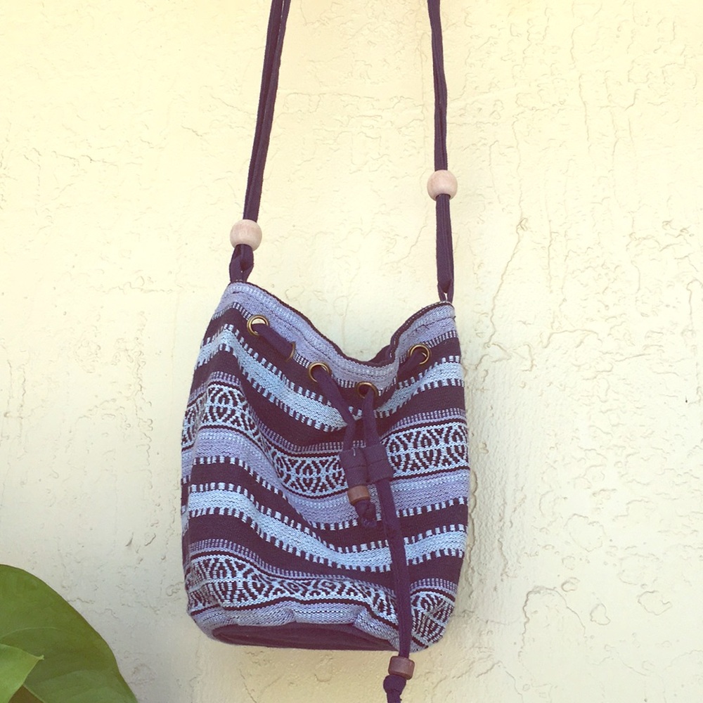 Small fabric material bohemian cross body bag
